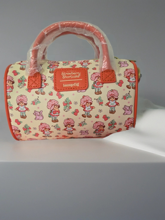 Loungefly Handbags - Loungefly Strawberry Shortcake Mini Barrel Bag Crossbody - Cream & Coral